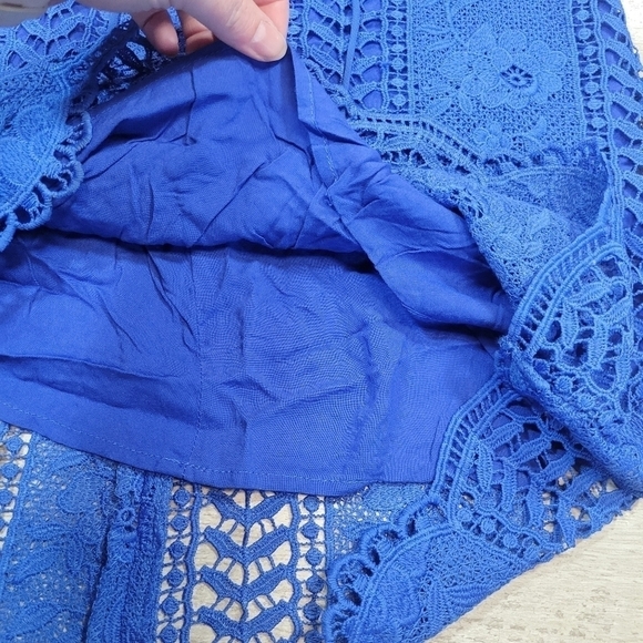 ASTR The Label Lace Up Blue Shift Dress Size Small - Picture 4 of 8